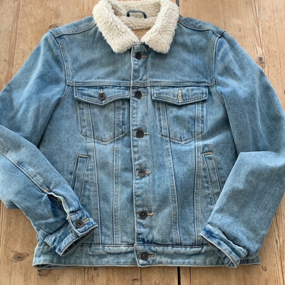 91 Denim Sherpa Lined Trucker Jean Jacket